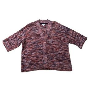 J. Jill Sweater Women's  Terracotta Multicolor Knit V-Neck Sweater‎ Size MP